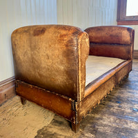 Vintage French leather day bed
