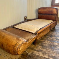 Vintage French leather day bed