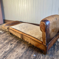 Vintage French leather day bed