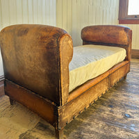 Vintage French leather day bed