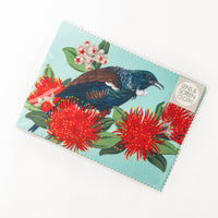 Lens cloth - tui & pohutukawa