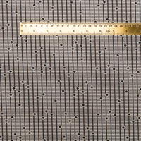 Grid plaid with dots - grey