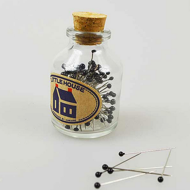 Pins - black glass head
