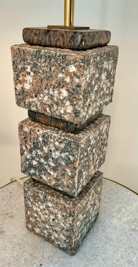 Brutalist stone table lamp
