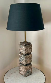 Brutalist stone table lamp