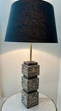 Brutalist stone table lamp