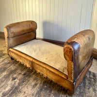 Vintage French leather day bed
