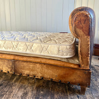 Vintage French leather day bed