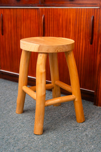Rough hewn timber stool