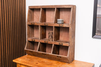 Rustic timber cubby hole wall cabinet