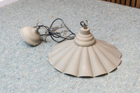 Fluted olive green pendant light