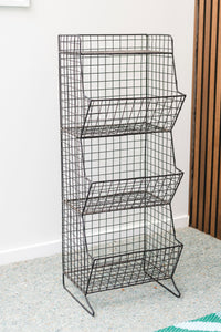 Black stacking baskets