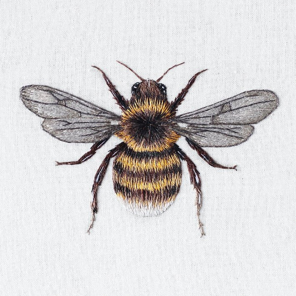 Card - embroidered bee