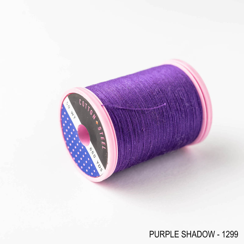 Sewing thread - crimson + purple shades
