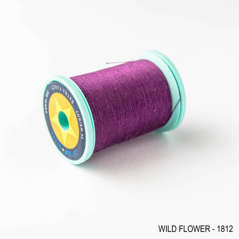 Sewing thread - crimson + purple shades