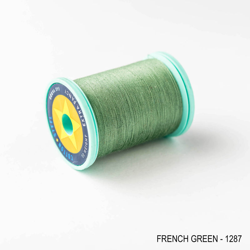 Sewing thread - green shades