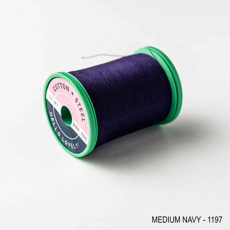 Sewing thread - navy and inky purple shades