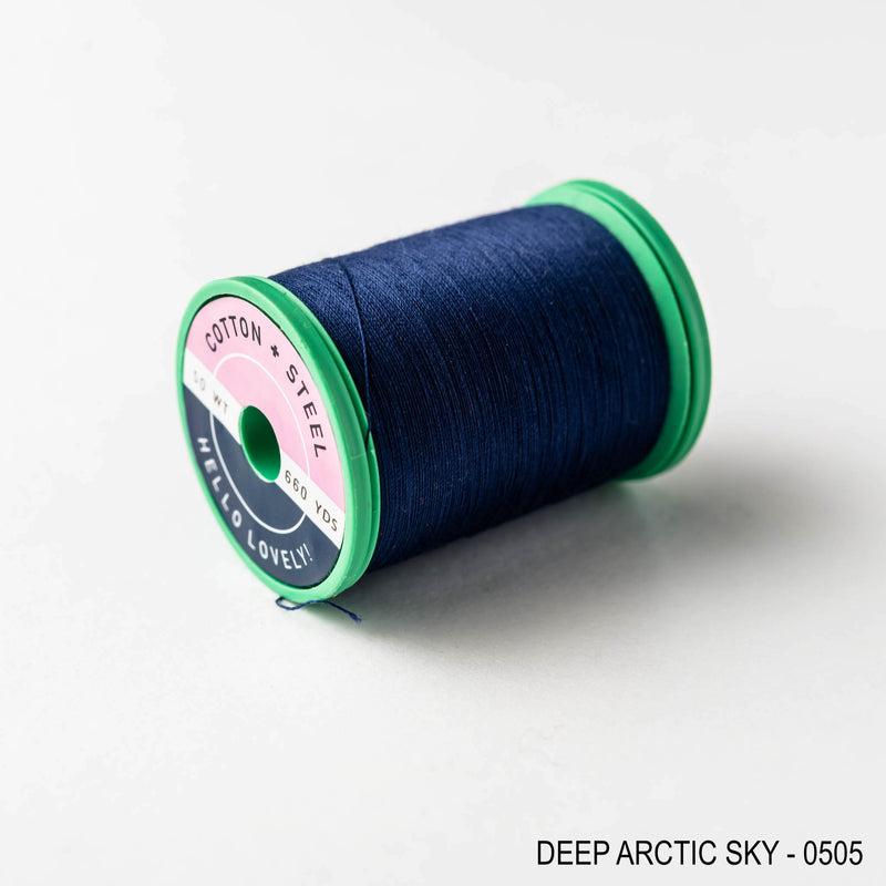 Sewing thread - navy and inky purple shades