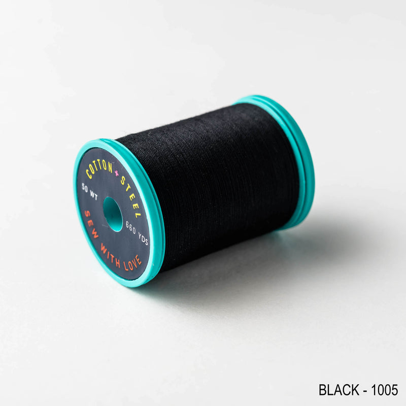 Sewing thread - grey + black shades