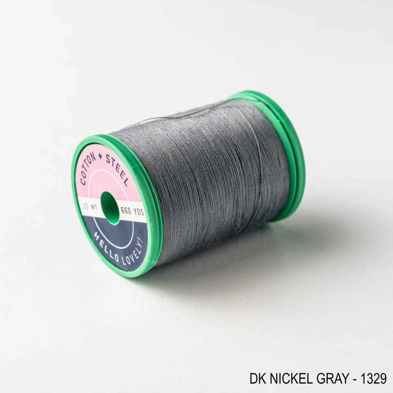Sewing thread - grey + black shades