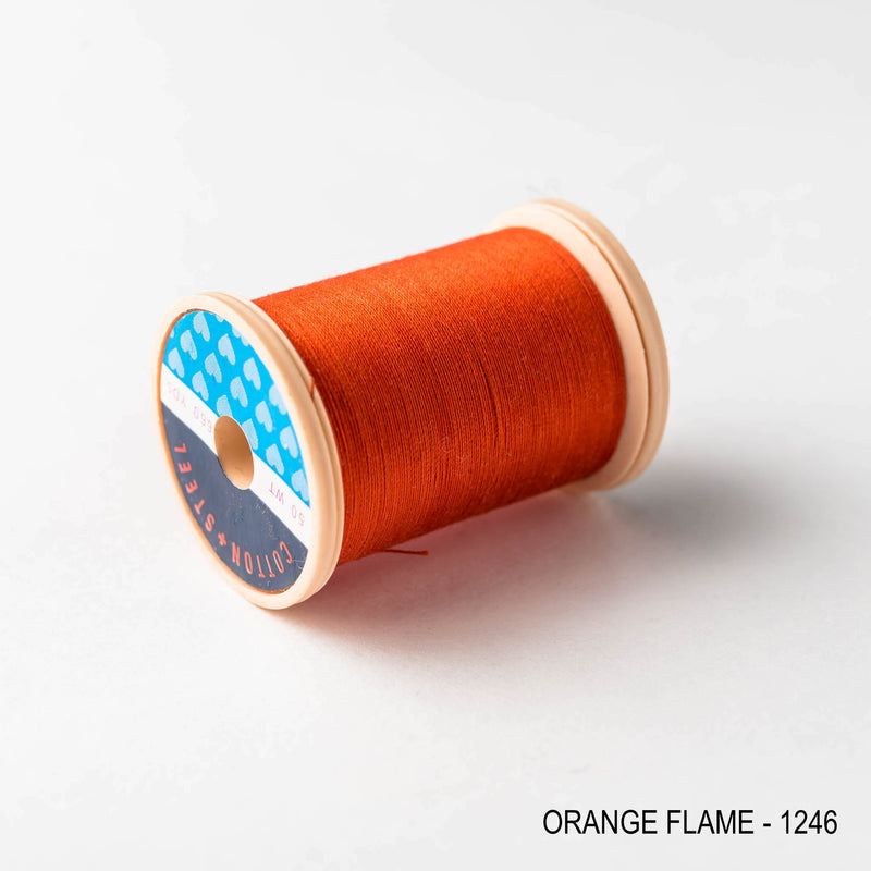 Sewing thread - orange + gold + ginger shades