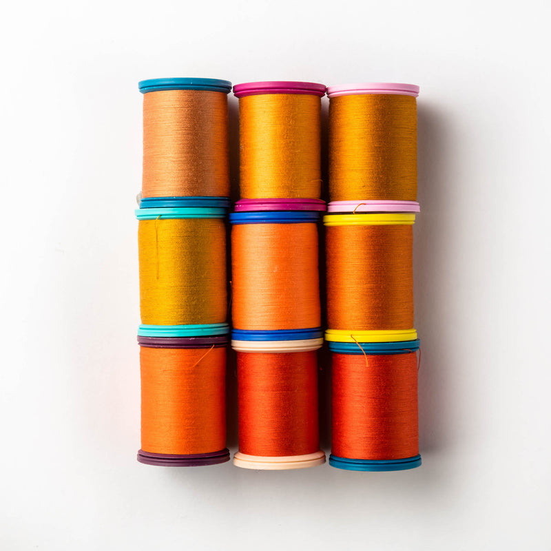 Sewing thread - orange + gold + ginger shades