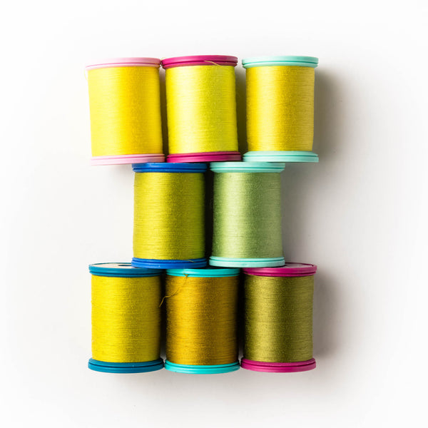 Sewing thread - yellow + chartreuse shades