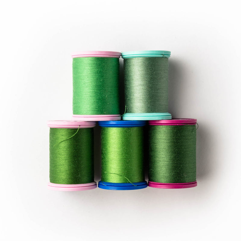 Sewing thread - green shades