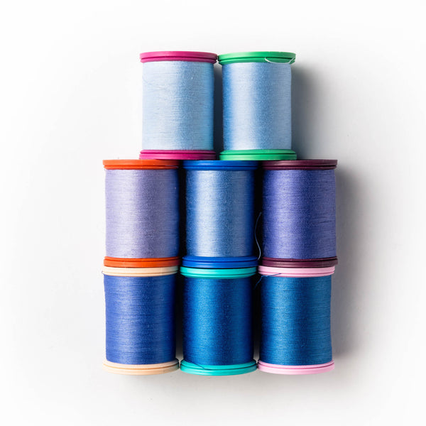 Sewing thread - blue + periwinkle shades