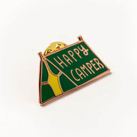 Enamel pin - happy camper - green