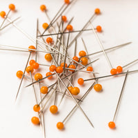 Pins - glass head - orange