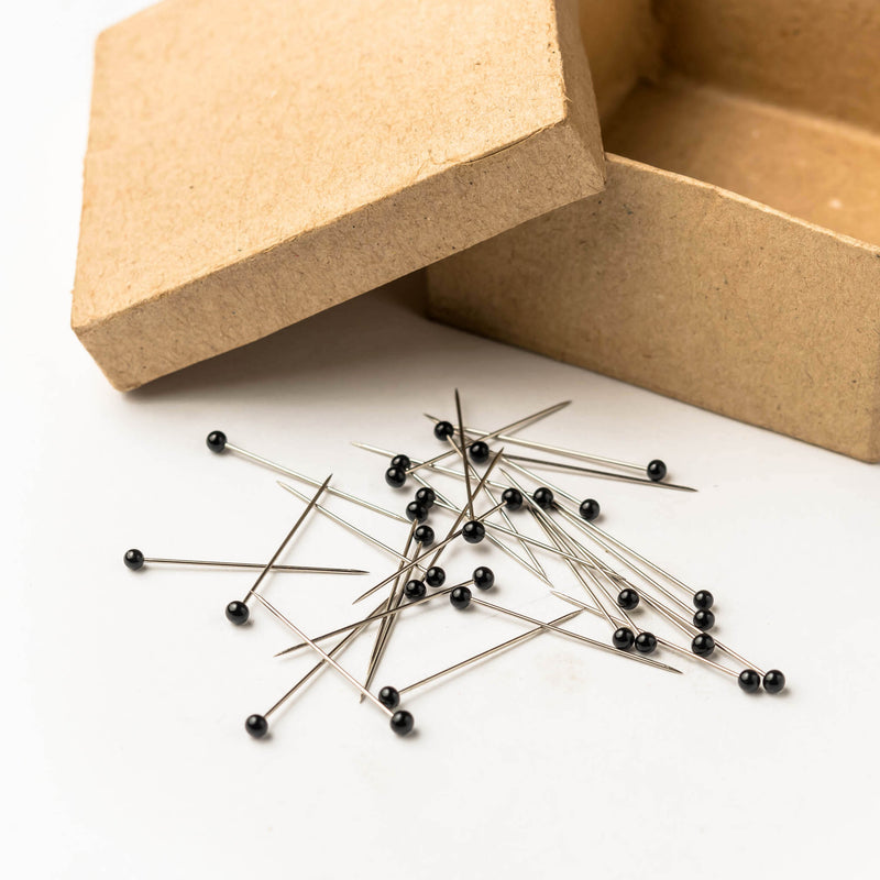 Pins - glass head - black