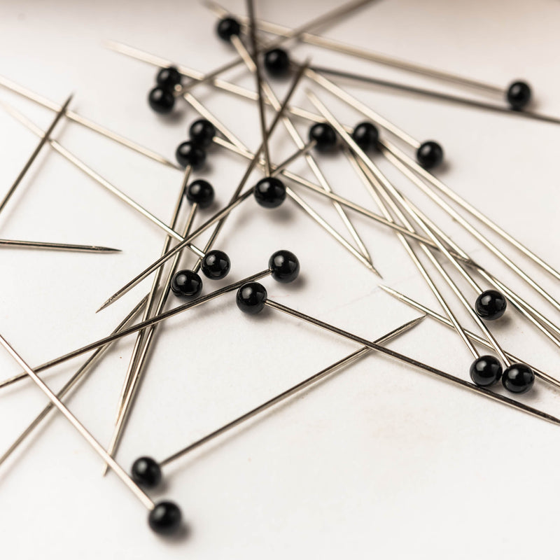 Pins - glass head - black