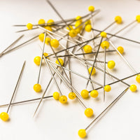 Pins - glass head - yellow