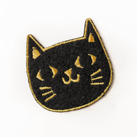 Woven patch - lucky black cat