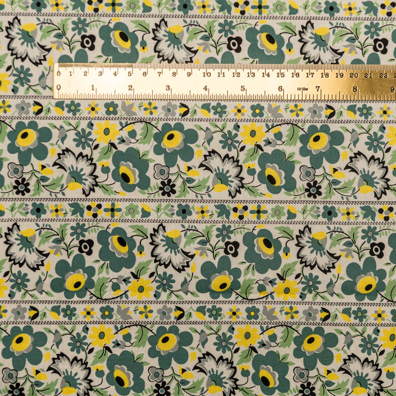 Floral Stripe - green