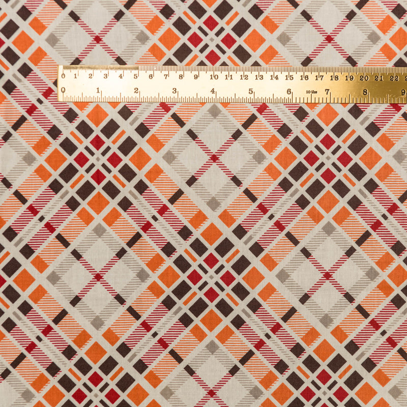 Geometric Plaid - carnelian