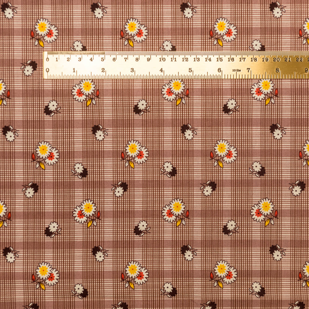 Floral Plaid - brown