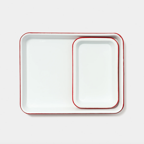 Enamel tray - small - red